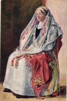 Transylvanian folklore, woman from Lesses / Schönberg