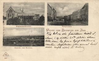 1898 Braunau am Inn, capuchin monastery, main square,  (fa)