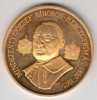 Bognár György (1944-) 1991. "Mindszenty József Bíboros Hercegprímás 1892-1975" aranyozott emlékérem (43mm) T:PP