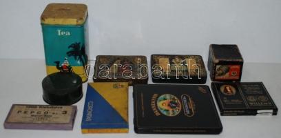 9db régi fém-, illetve papírdoboz / 
Vintage boxes