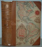 A Föld felfedezői és meghódítói. 4. kötet I. Európa, KisÁzsia, Belső- és Kelet-Ázsia. II. Észak- és Dél-Afrika. III. India, Ausztrália és Oceánia. IV.: Észak, Közép, és Dél-Amerika. Írták: Cholnoky Jenő, Germanus Gyula, Kéz Andor, Baktay Ervin, Bulla Béla, Juhász Vilmos, vitéz Temesy Győző és Mendöl Tibor. Budapest, 1938. Révai Irodalmi Intézet. Félbőr kötésben. (Az I. kötet gerince kissé, a IV. kötet gerince jobban sérült, egyébként jó állapotban)