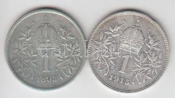 Ausztria 1893. 1K Ag + 1915. 1K Ag T:2,3
Austria 1893. 1 Korona Ag + 1915. 1 Corona Ag C:XF,F