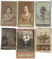cca 1900 5db keményhátú fotó és egy ferrotípia /  Vintage photographs and a tintype