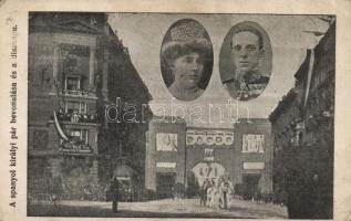 Alfonso XIII of Spain and Princess Victoria Eugenie in Budapest (fa)