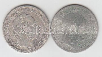 1868KB 20Kr Ag "Magyar Királyi Váltó Pénz" (2x) T:3,3-