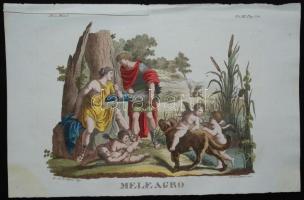 Meleagro, színezett acélmetszet az 1823-ban Milánóban kiadott Dizionario d'ogni mitologica e antichita vol. III illusztrációi közül, 15x23cm