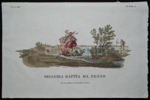 Delanira rapita da Nesso (Da una pittura di Annibale Caracci), színezett acélmetszet az 1809-1825 között Milánóban kiadott Dizionario d'ogni mitologica e antichita (vol. II) illusztrációi közül, 15x23cm