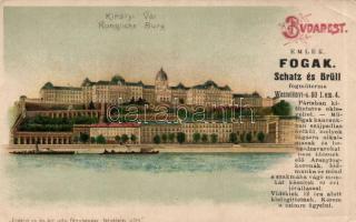 Budapest I. Királyi vár, Schatz és Brüll fogműterme litho (EK)