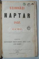 1856 Színházi naptár 1857. évre, naptár szignettával, megviselt állapotban