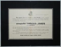 1937 Thorma János (kiemelkedő nagybányai festő) gyászjelentése