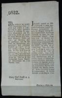 1788, Bánffi György erdélyi kormányzó kétnyelvű körözőlevele (pénzügyi témával)