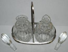 Csiszolt dugós olaj és ecet kiöntő, m:18 cm