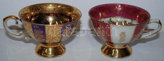 12 darab különböző kávés, teás csésze és csészealj, hibátlanok