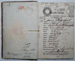 1848 Vándorkönyv, nagyon sok bejegyzéssel