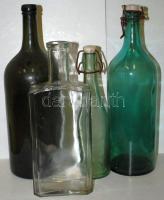 Régi üveg tétel: összesen 4 db, jó állapotban