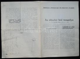 1935 Az óbudai híd tengelye. Különlenyomat a tervezett Árpád híd helyszínéről 4p.