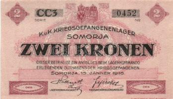 Somorja/hadifogolytábor 1916.január 15. 2K két nagybetű és egy szám sorozat T:I