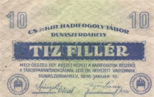 Dunaszerdahely/hadifogolytábor 1916. január 15. 20f T:III(kis beszakadás)