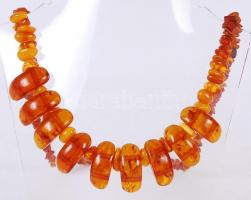 Borostyán nyaklánc, nagy szemekkel, zárvánxokka 65 cm /Amber necklace