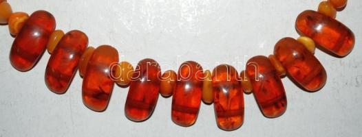 Borostyán nyaklánc, nagy szemekkel, zárvánxokka 65 cm /Amber necklace