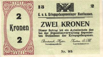 Ausztria/Mauthausen/hadifogolytábor ~1916. 1K + 2K + 5K T:I,II
Austria/Mauthausen/war prison camp ~1...