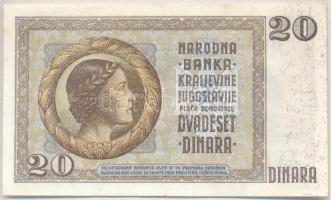 Jugoszlávia 1936. 20D T:II Yugoslavia 1936. 20 Dinara C:XF