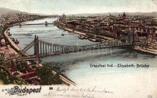 Budapest Erzsébet híd litho (EK)