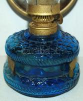 Falra akasztható üveg petróleumlámpa burával / 
Vintage glass oil lamp, 32cm