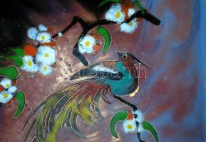 2 db jelzett zománc tálka, 13×13 cm