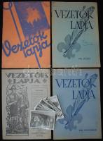 Cserkész tétel: 4 db Vezetők lapja (1929-1941), 7 db 6x9 cm-es fekete fehér fotó az 1933-as gödöllői jamboree-ról