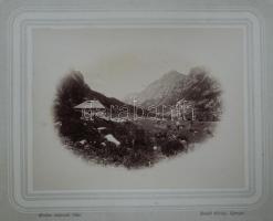 cca 1890 Tarpataki völgy a Rajner kunyhóval Divald Károly nagyméretű fotója kartonlapon. A magas Tát...