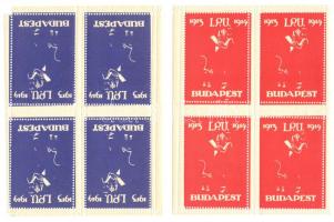 1913-1914 IPU 2 klf négyestömb / 2 set of 4