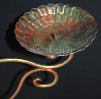 Kétágú bronzírozott fém gyertyatartó / 
Metal candelabrum, 43x34cm