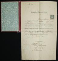 1911 Gőzgép kezelői bizonyítvány, és gőzgép katalógus (németül)