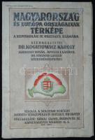 1939 Magyarország térkép 43×52 cm, gyűrött, szakadt