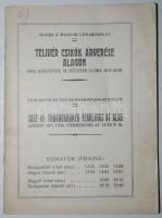 1934 Telivér csikók árverése Alagon 1934 augusztus 18. délután 14 óra 30 p.-kor. Kiadja a Magyar Lovaregylet /  Sale of Thoroughbred Yearlings at Alag