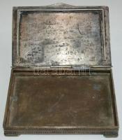 Fém díszdobozka "Budapest" felirattal, Bajtári jelzéssel, 13×8×3 cm