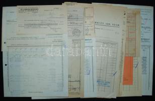 1947-1949 7db számla, nyugta, fuvarlevél illetékbélyegekkel