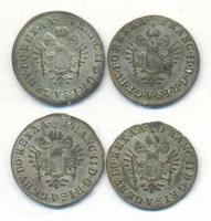 Ausztria 1800A 1/4Kr (4x) T:2,2- (egyiknél berepedés)
Austria 1800A 1/4 Kreuzer (4x) C:XF,VF (one wi...