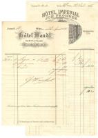 1864-76 2 db bécsi HOtel számla / Wienna 2 Hotel invoices