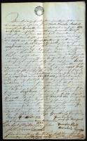 1854 Pesti keltezésű okmány 2G okirati szignettával (3000) / Document from Pest with 2G Signetta