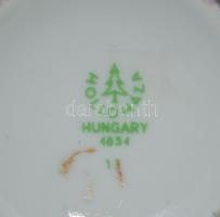 Hollóházi porcelán márvány mintás mini váza, jelzett, hibátlan, 12 cm