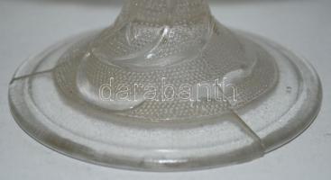 Gazdagon díszített üveg kínáló, hibátlan, d:22 cm, m:16 cm