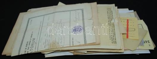 1895-1985 Nagy okmány- és nyomtatványtétel, okmánybélyegekkel, érdekességekkel (visszahonosítási oki...