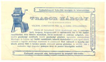 1909 Vác Tragor mosógépbolt reklámos árjegyzék