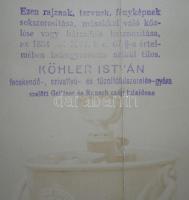 Köhler tűzoltófecskendő-gyár képes termékismertető reklámnyomtatvány + egy termékfotó 48x30 cm