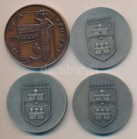 Fritz Mihály (1947-) 1996. "Tungsram - 100 év a fényért" emlékérem + 3db klf Budapest emlé...