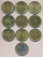 Franciaország 1993. 20Fr + 1969. 9db klf múzeumi és könyvtári zseton T:2,2-
France 1993. 20 Francs +...