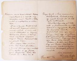 1884 Keméndy Jenő festőművész saját kézzel írt levele Déváról, melyben beszámol Nopcsa Elek erdélyi ...