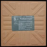 II. János Pál pápa fali csempe, jelzett J. Felbermair, 15×15 cm